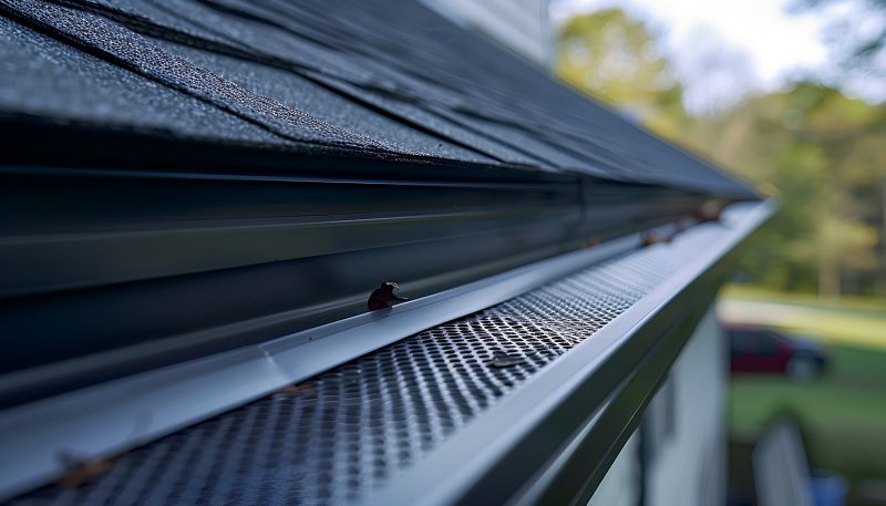 Rain Gutter Cover Installation detail